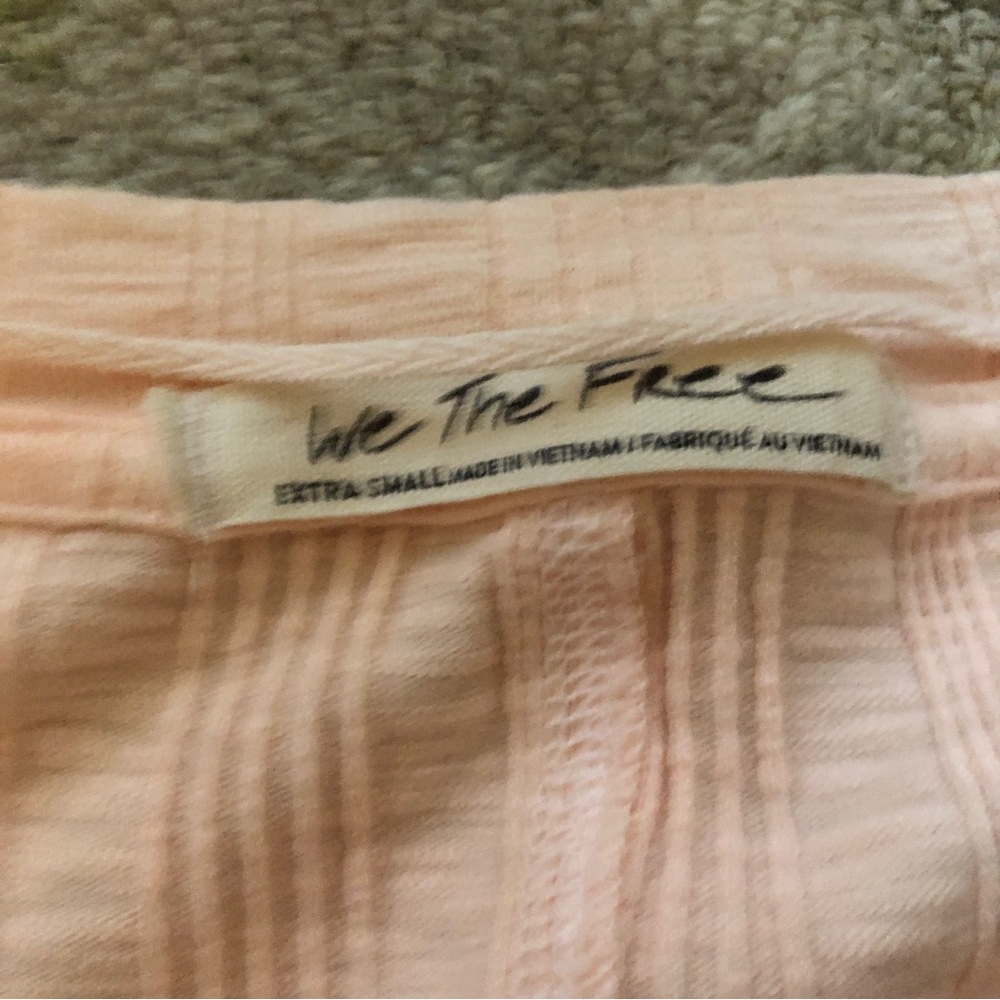 Free People peach thermal with tie-dye arm detail - Picture 3 of 4